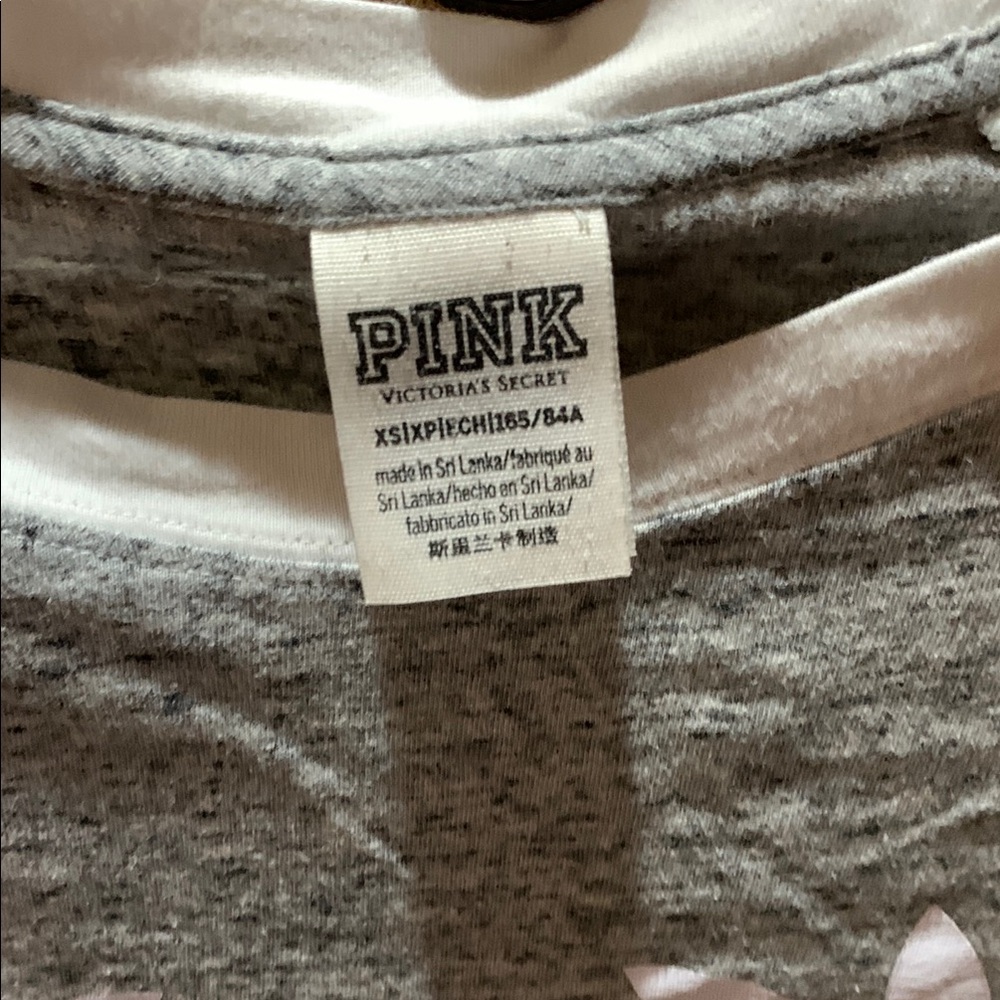 PINK Victoria's Secret Raglan Shirt - Gray and White - Picture 3 of 3
